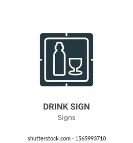 Drink sign vector icon on white background. Flat vector drink sign icon symbol sign from modern signs collection for mobile concept and web apps design.