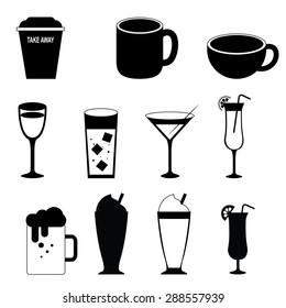 Drink Silhouette Icons- Vector
