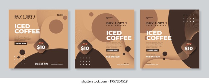 Drink social media post template vector