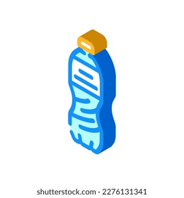 Trinken Sie Natronplastikflasche isometrische Symbol Vektorgrafik. Trinken Sie ein Schild aus Natronplastik. einzelne Symbolillustration