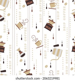 Bebida Especial Café Casero Vector Arte Gráfico Patrón sin inconvenientes para el diseño de fondo y prendas de vestir