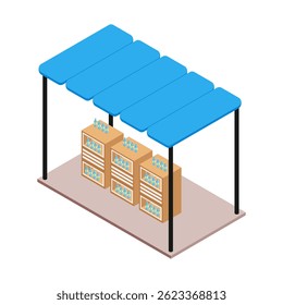 Drink Stand Isometric for Market or Event Booth Design.