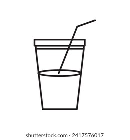 Drink With A Straw icon. Creative drink with a straw icon for templates, simple flat illustration on white background..eps