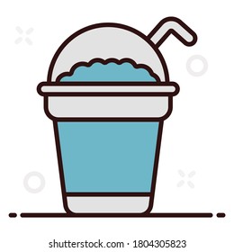 Getränk mit Stroh, ein Icon Design von Einwegkaffee 
