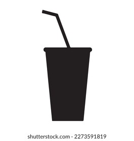 drink with straw icon vector isolated on background