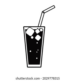 Drink straw that has entered the glass