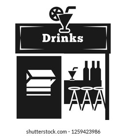 Drink street kiosk icon. Simple illustration of drink street kiosk vector icon for web design isolated on white background