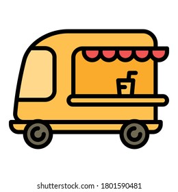 Drink street truck icon. Outline drink street truck vector icon for web design isolated on white background