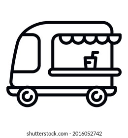 Drink street truck icon. Outline drink street truck vector icon for web design isolated on white background