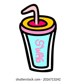 Drink Streetwear and Edgy Logos, in Yellow Pink and Blue for Commercial Use