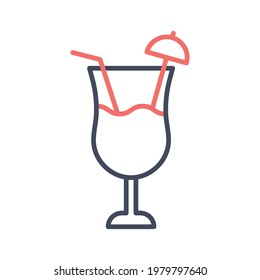 Drink, summer, cocktail vector image. Can be used for Summer and Holidays. Suitable for mobile apps, web apps and print media.