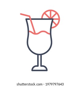 Drink, summer, lemonade Icon vector image. Can be used for Summer and Holidays. Suitable for mobile apps, web apps and print media.