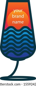 Drink and Sunset Logo Vector Design