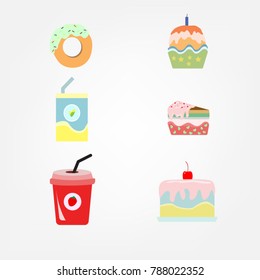 drink and sweetmeat icon vector