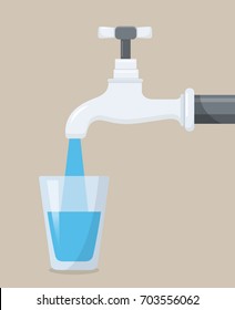 drink tap water flat design