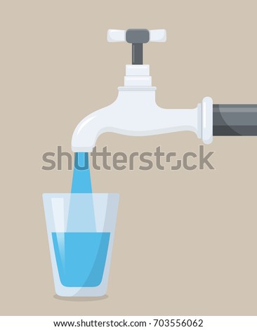 drink tap water flat design