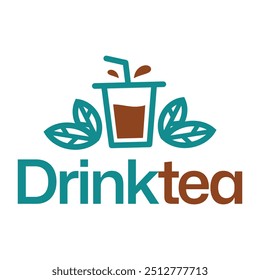 drink tea cafe shop minimalist logo design