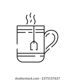 Drink tea. Cup of tea line icon. Cup flat icon. Thin line signs for design logo, visit card. Single high-quality outline symbol. Cup outline pictogram