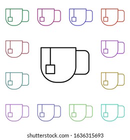 Drink, tea multi color style icon. Simple thin line, outline vector of food and drink icons for ui and ux, website or mobile application