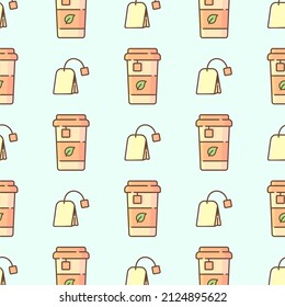Drink Tea Simple Pattern Vector Design