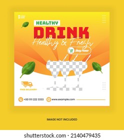 drink template for  social media post advertising banner