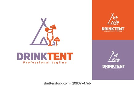 Diseño del logo de la tienda de bebidas. vector