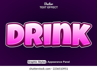beber efecto de texto con estilo gráfico y editable.