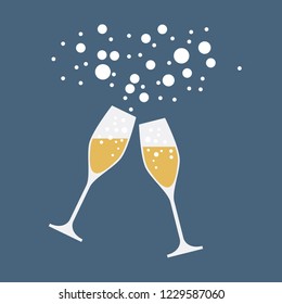 drink a toast to the party, New Year's Eve dinner, vector background