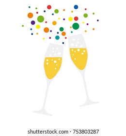 drink a toast to the party, vector on colorful background