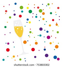 drink a toast to the party, vector on colorful background