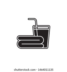 drink, towel icon. Simple glyph, flat vector of Hotel Service icons for UI and UX, website or mobile application