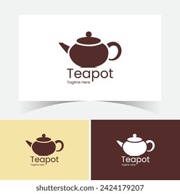 Drink Traditional Teapot Logo Design Template.