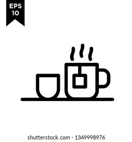 drink Tray  Icon Vector Logo Design Template. drink server. Outline Style