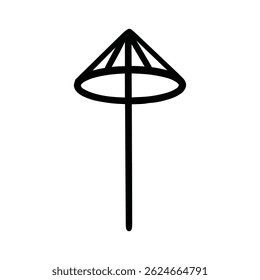 Drink Umbrella Icon Hand Drawn Black and White Thick Lines