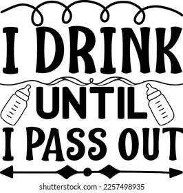 Ich trinke, bis ich Svg Design Lover verteile