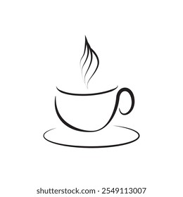 Drink utensils, a cup. Drawing of a cup. Vector illustration of a cup. Icon of a cup with coffee