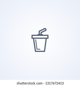 Drink, vector best gray line icon on white background, EPS 10
