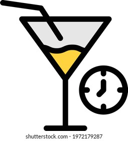 drink vector color line icon