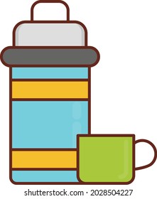 icono de color plano del vector de bebida