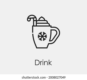 Drink vector icon. Editable stroke. Symbol in Line Art Style for Design, Presentation, Website or Apps Elements, Logo. Pixel vector graphics - Vector