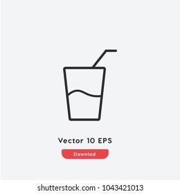 Drink vector icon. Glass symbol. Best modern flat pictogram illustration sign for web and mobile apps design