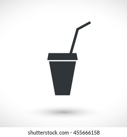 Drink vector icon. Graphic symbol for web design, logo. Gray glyph on a white background. Isolated sign.