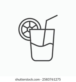 Drink vector icon isolated in black line