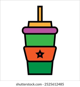 Plantilla de línea de icono de Vector de bebida