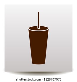 drink vector icon on a realistic paper background with shadow. Illustration on a  Flat design style.