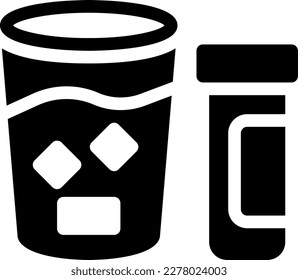 beber ilustración vectorial en un fondo transparente. Símbolos de calidad superior. Iconos vectoriales de glifos para diseño de conceptos y gráficos. 
