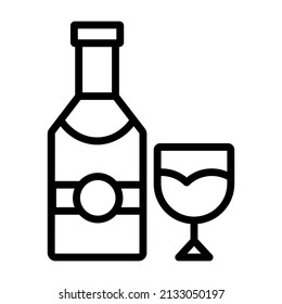 Icono de línea del vector de bebida. Icono de línea vector simple