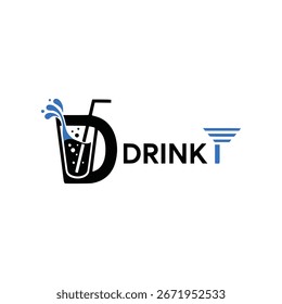 Ilustração do modelo do logotipo do vetor de bebida