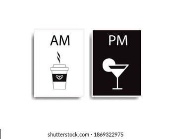 Afiche de la pared de bebidas, decoración moderna y elegante, color blanco y negro