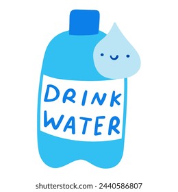 Drink water. Flat graphic design. Vector illustration on white background.